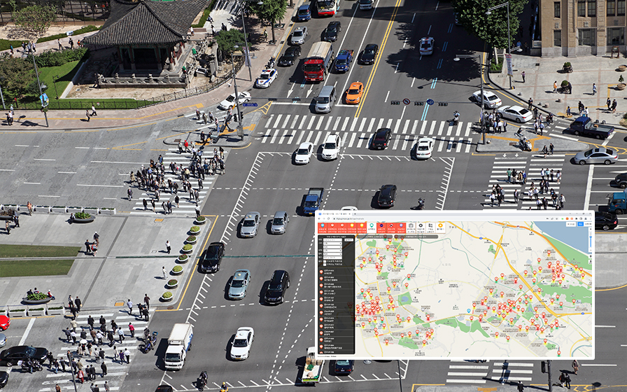 It displays the location of the actual crackdown site on the GIS map