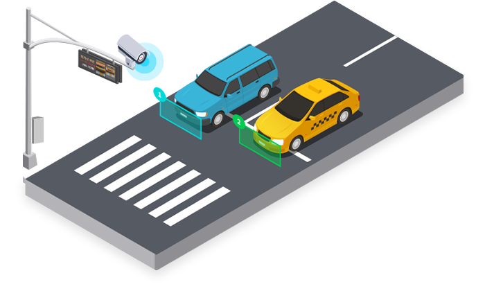 Simultaneous detection of multiple vehicles at stop line